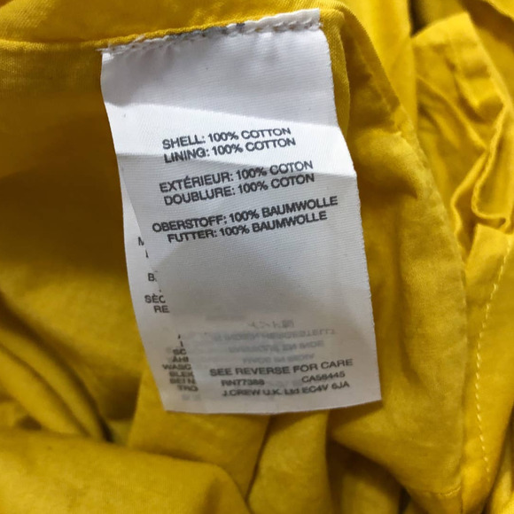 J.Crew Point Sur Tie-Shoulder Yellow Midi Summer Cotton Voile Dress Size 4 - Picture 9 of 12